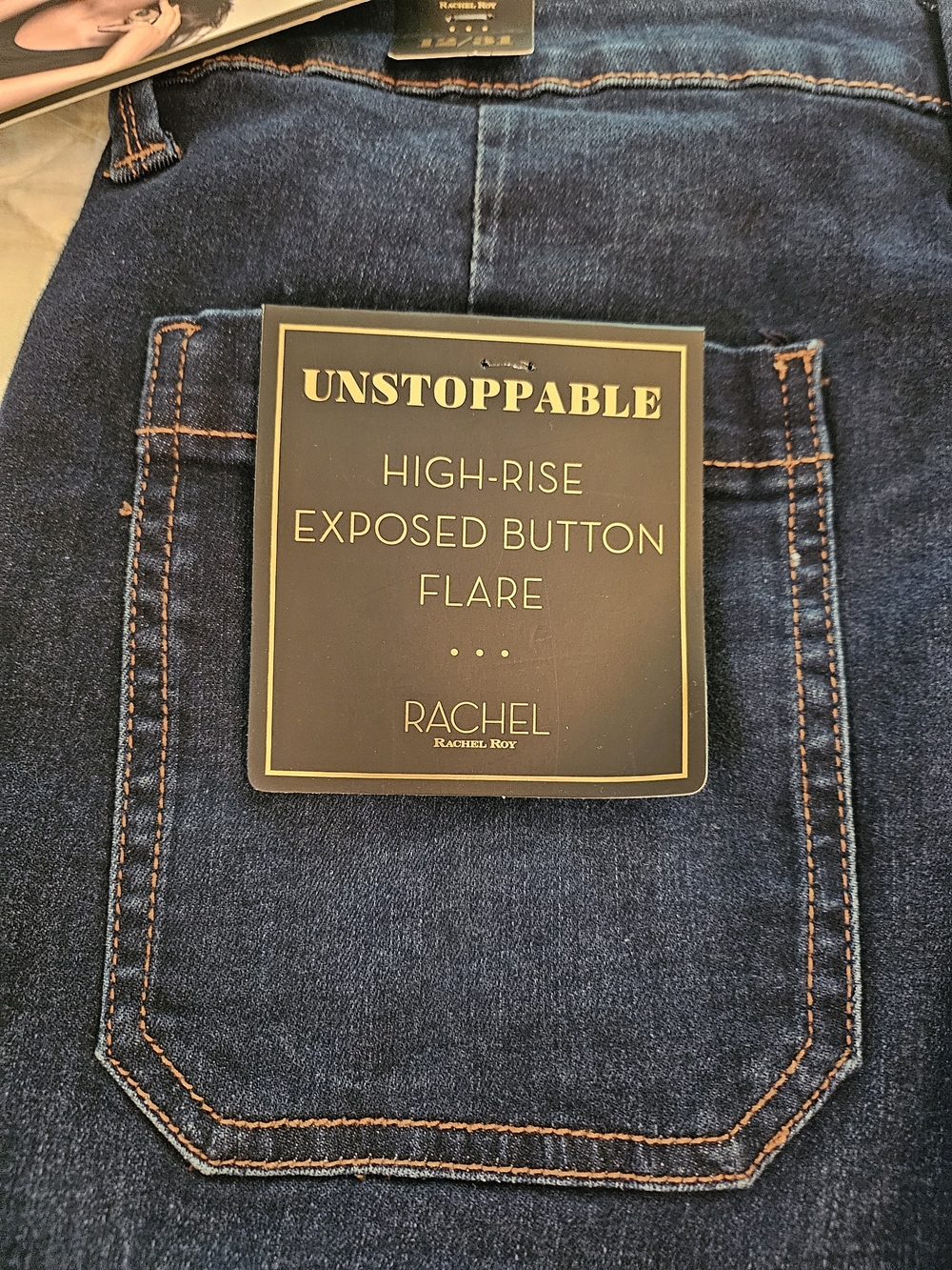 Rachel Roy -4 Button Fly -High Rise Flare Jeans- Size 12/31 - Picture 7 of 10